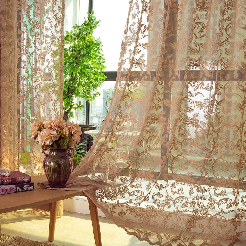 Modern Sheer Curtains for Living Room Coffee Embroidered Tulle Window Curtain for Bedroom Leaves Voile Window Transparent Drapes
Modern Sheer Curtains for Living Room Coffee Embroidered Tulle Window Curtain for Bedroom Leaves Voile Window Transparent Drapes