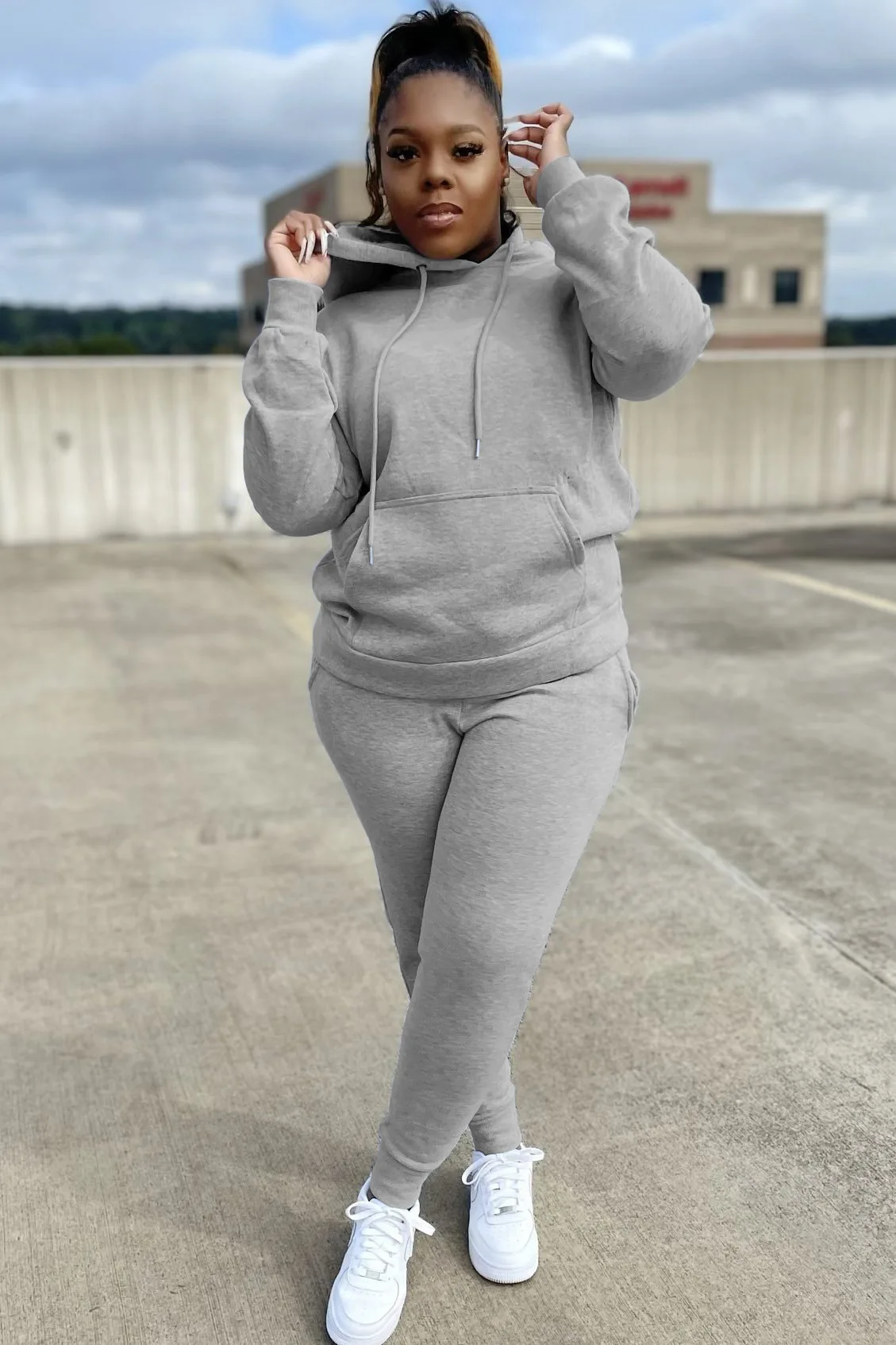 Wholesale Large Size Clothing Loungewear Women Two Piece Outfits Pullover Sweatshirts Tops Stacked Pants Suits Set
Wholesale Large Size Clothing Loungewear Women Two Piece Outfits Pullover Sweatshirts Tops Stacked Pants Suits Set