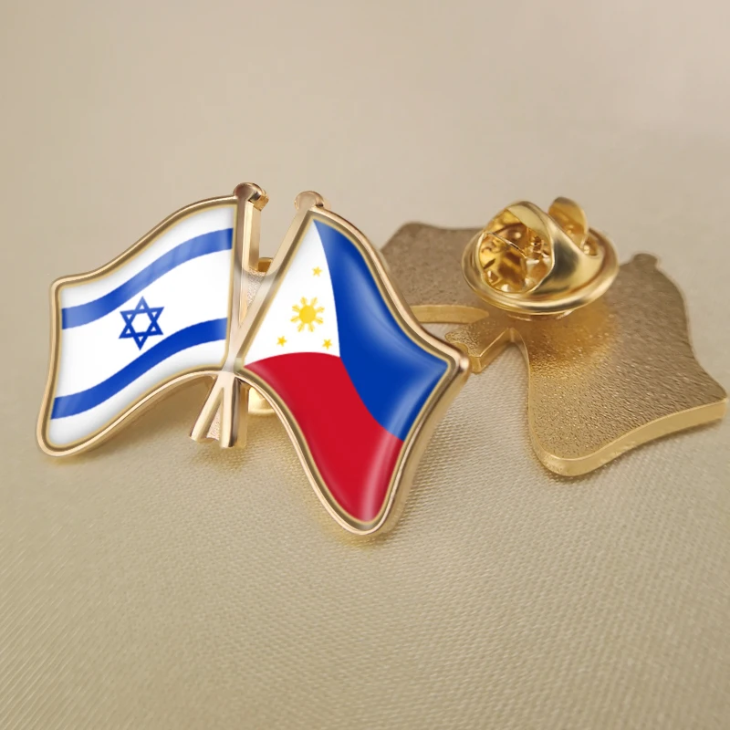 Israel and Philippines Crossed Double Friendship Flags Lapel Pins Brooch Badges 
Israel and Philippines Crossed Double Friendship Flags Lapel Pins Brooch Badges