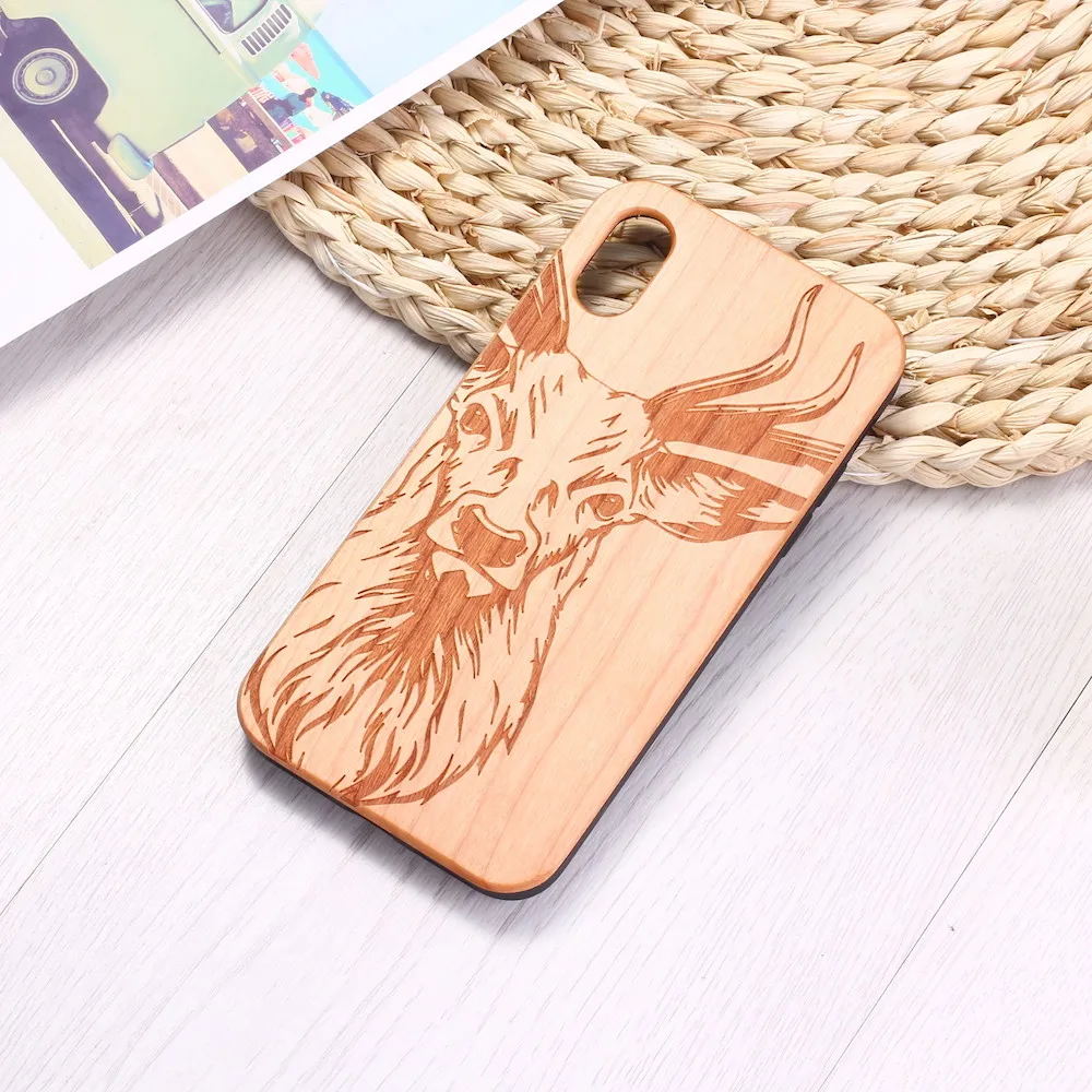 Чехол для iPhone 12 6S 6Plus 7 7Plus 8 8Plus XR X XS Max 11 Pro с гравировкой Олень Лось Дерево чехол