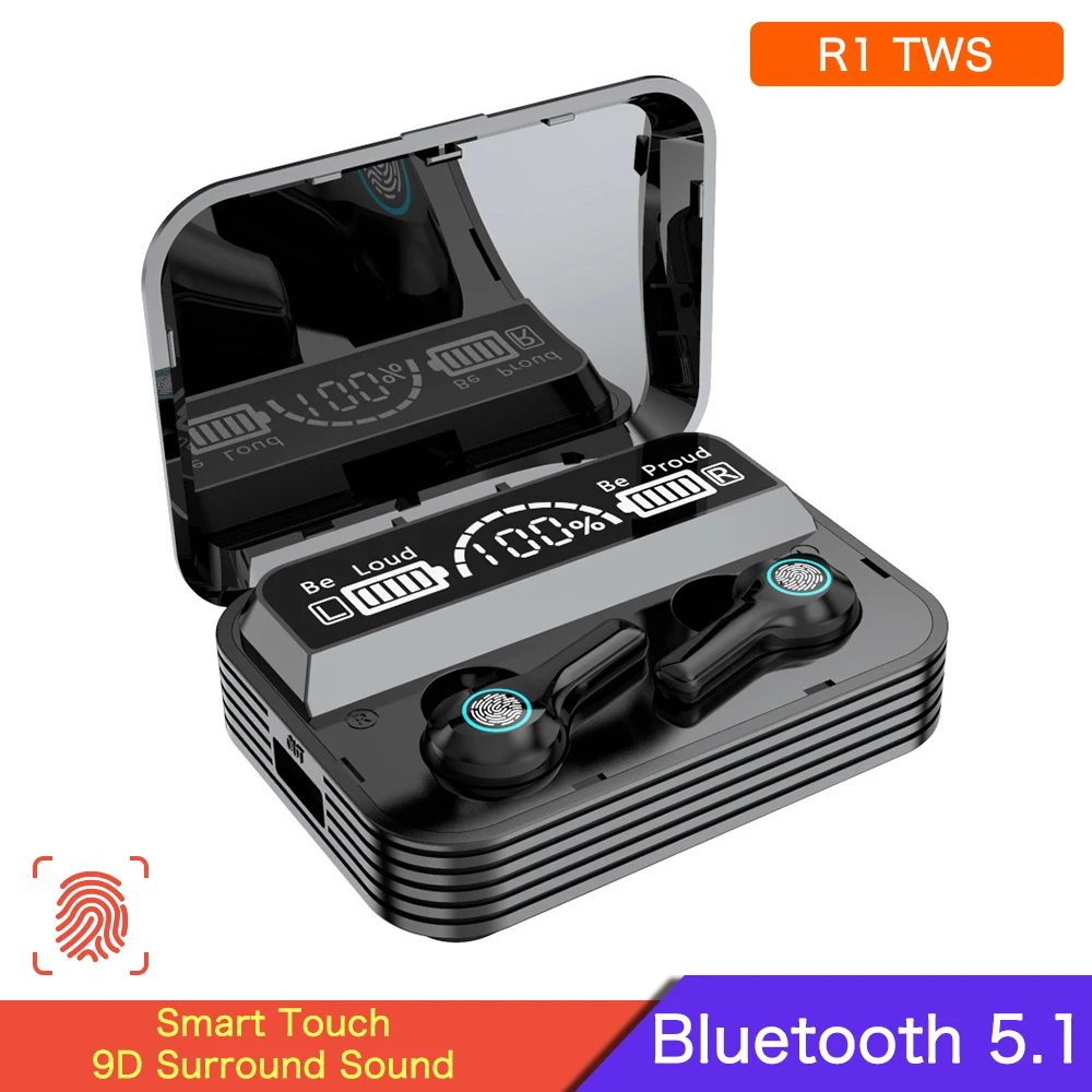 R1 TWS Bluetooth 5.1 Earphone Wireless Headphone Touch Control 9D Stereo Surround Earbuds Sport IPX7 Waterproof Headset With Mic
R1 TWS Bluetooth 5.1 Earphone Wireless Headphone Touch Control 9D Stereo Surround Earbuds Sport IPX7 Waterproof Headset With Mic