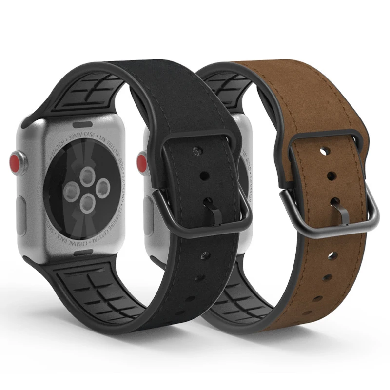 Silicone Leather Watch Strap for Apple Watch 42mm 44mm 38mm 40mm Band for Iwatch Band 6 5 4 3 Alligator Cowhide Sport Bracelet
Silicone Leather Watch Strap for Apple Watch 42mm 44mm 38mm 40mm Band for Iwatch Band 6 5 4 3 Alligator Cowhide Sport Bracelet