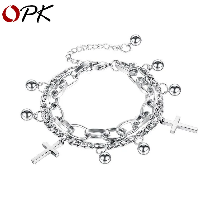 Japan and Korea new classic all-match cross beads double titanium steel bracelet women egirl jewelry bracelets
Japan and Korea new classic all-match cross beads double titanium steel bracelet women egirl jewelry bracelets