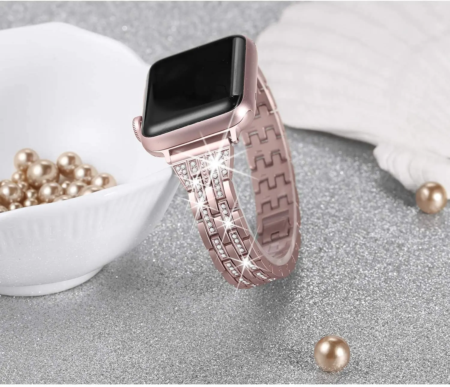 Strap For Apple Watch Band 44mm 42mm 38mm 40mm Luxury Diamond Metal Stainless Steel Loop Bracelet for iwatch Series SE 6 5 4 3 2
Strap For Apple Watch Band 44mm 42mm 38mm 40mm Luxury Diamond Metal Stainless Steel Loop Bracelet for iwatch Series SE 6 5 4 3 2