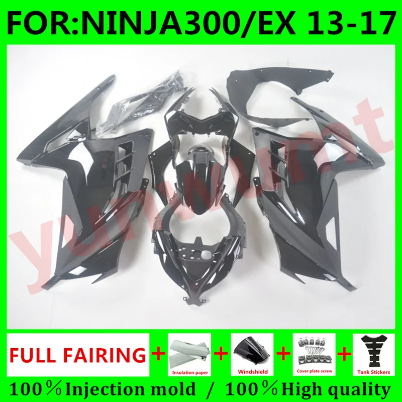 Motorcycle ABS Injection Mold 100% fairings Kit fit For Kawasaki NINJA300 Ninja EX 300 12 13 14 15 16 17 full Fairing set black 
Motorcycle ABS Injection Mold 100% fairings Kit fit For Kawasaki NINJA300 Ninja EX 300 12 13 14 15 16 17 full Fairing set black