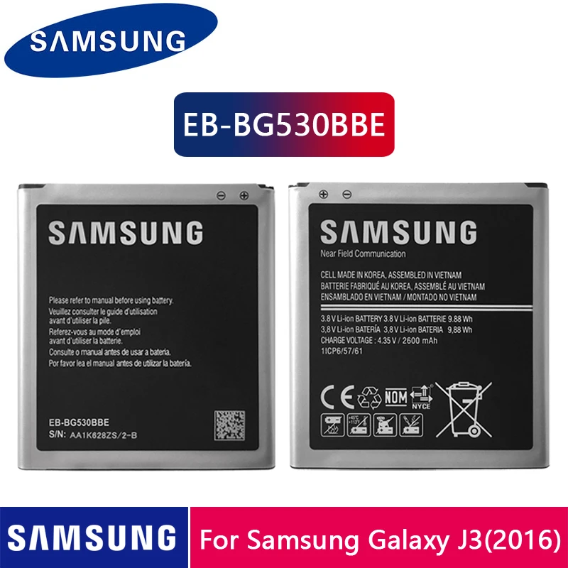 Оригинальная Аккумуляторная батарея Samsung для Galaxy Grand Prime J3 2016 G530 G531 аккумулятор