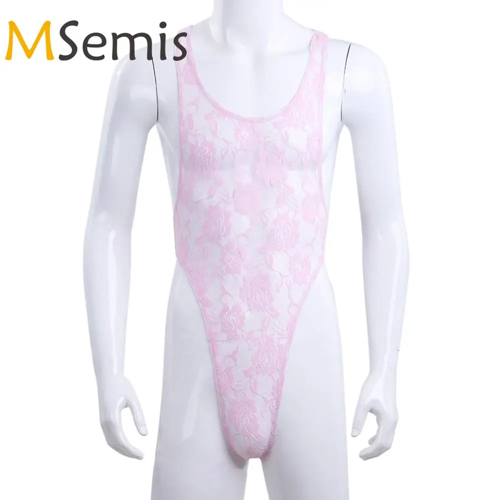 MSemis Sexy Men Lingerie One-piece Floral Lace Semi See-through Mankini Bodysuit Underwear Sleeveless High Cut Jumpsuit Costume
MSemis Sexy Men Lingerie One-piece Floral Lace Semi See-through Mankini Bodysuit Underwear Sleeveless High Cut Jumpsuit Costume