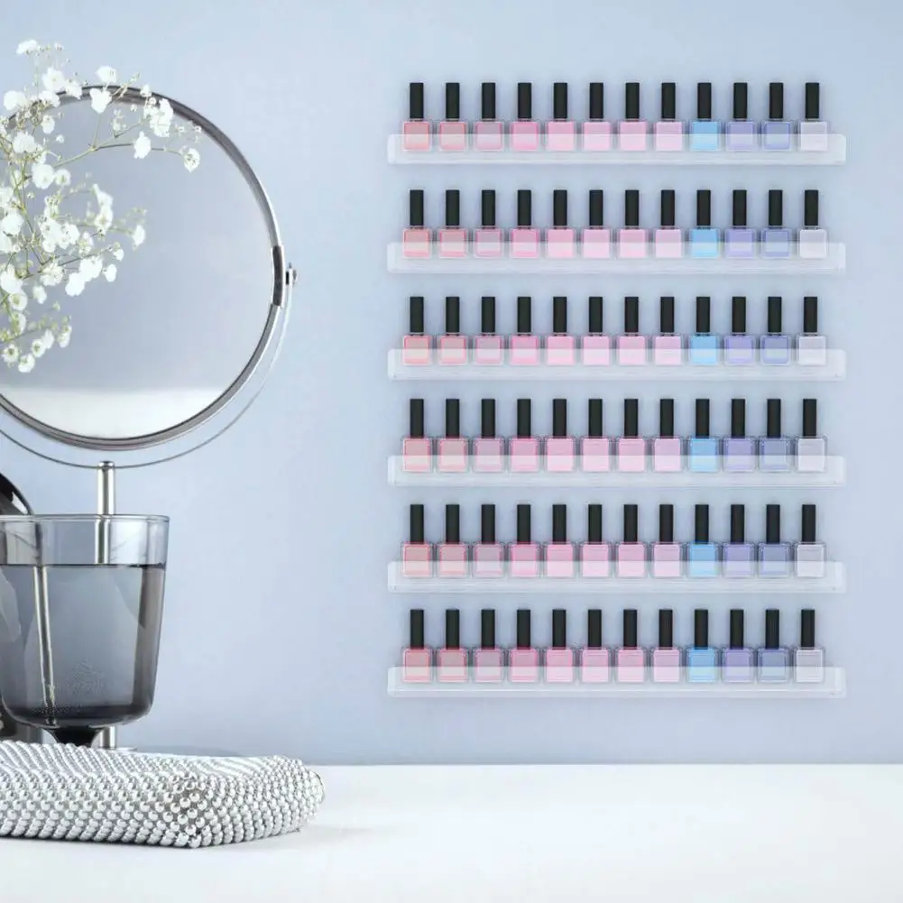 Nail Polish Storage Display Rack Cosmetic Wall-mounted Transparent Shelf Detachable Anti-sliding 6 Layers Cosmetic Display Shelf
Nail Polish Storage Display Rack Cosmetic Wall-mounted Transparent Shelf Detachable Anti-sliding 6 Layers Cosmetic Display Shelf
