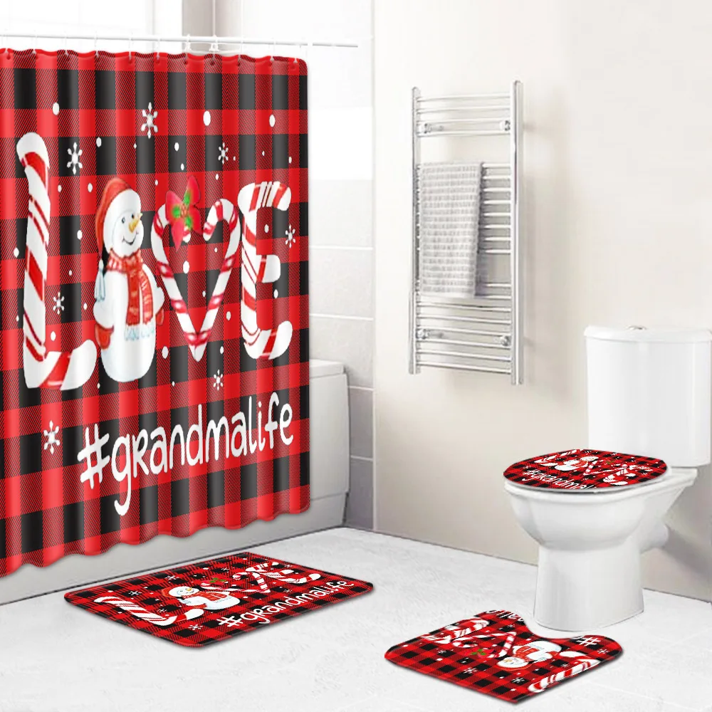 Christmas Shower Curtains Toilet Seat Cover Bathroom Anti-slip Mat Shower Curtain Set Bathroom Shower Curtains Bathroom Set
Christmas Shower Curtains Toilet Seat Cover Bathroom Anti-slip Mat Shower Curtain Set Bathroom Shower Curtains Bathroom Set