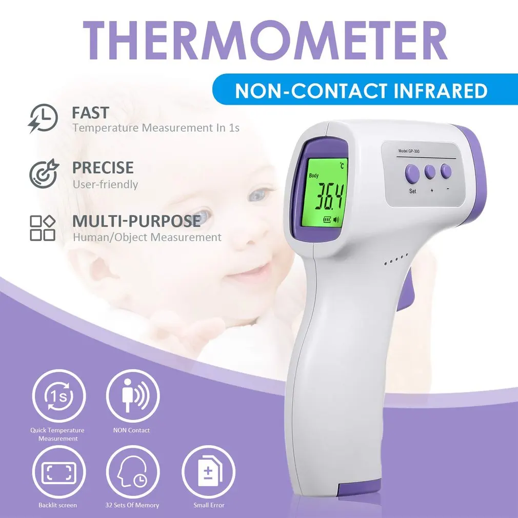 Non Contact Infrared Accurate Practical Thermometer Forehead Temperature Gun Convenient Hand Held Precise Temperature Measure
Non Contact Infrared Accurate Practical Thermometer Forehead Temperature Gun Convenient Hand Held Precise Temperature Measure