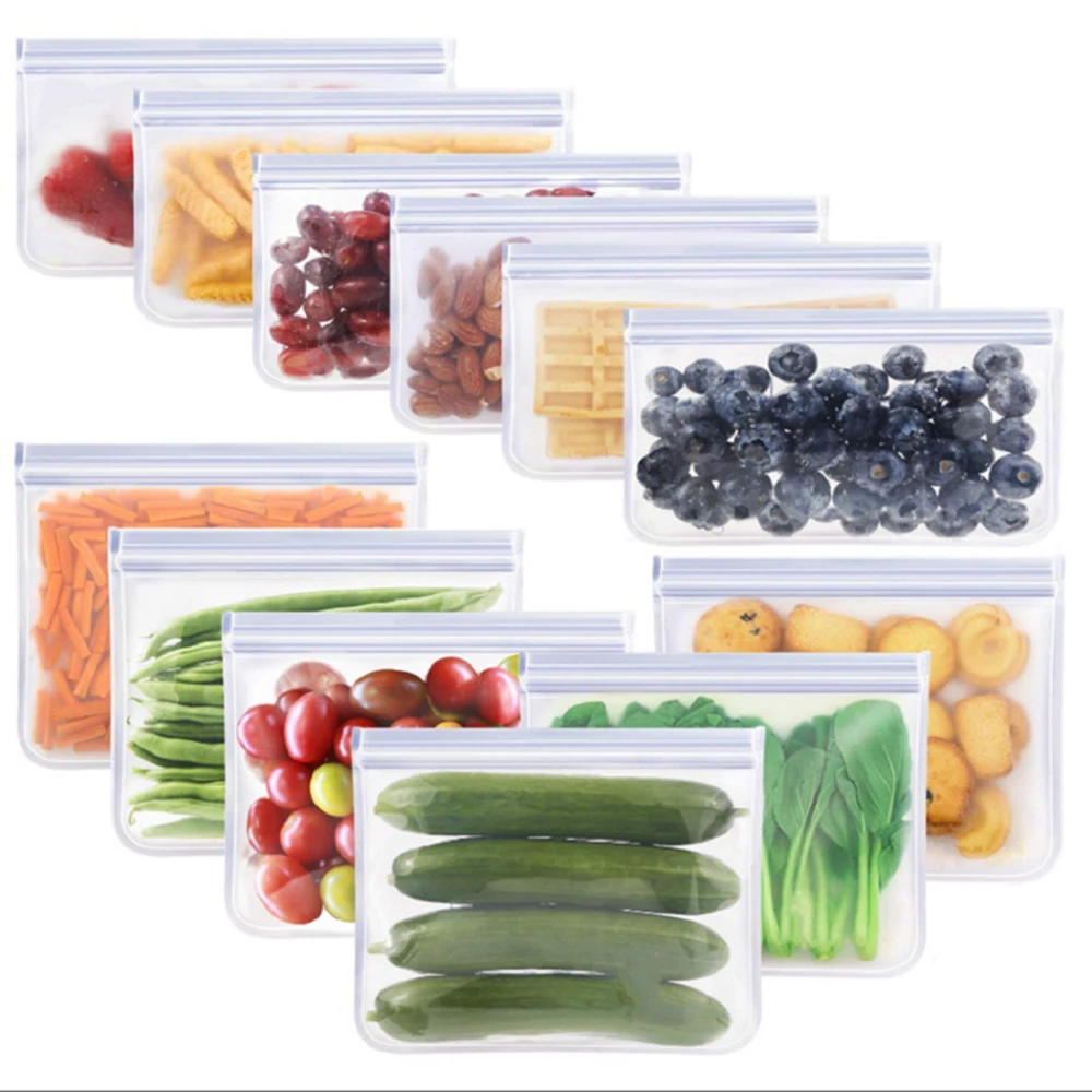 Reusable Storage Bags BPA FREE Freezer Bags Lunch Bags for Food Marinate & Fruit Cereal Meat Sandwich Snack Home Organization
Reusable Storage Bags BPA FREE Freezer Bags Lunch Bags for Food Marinate & Fruit Cereal Meat Sandwich Snack Home Organization