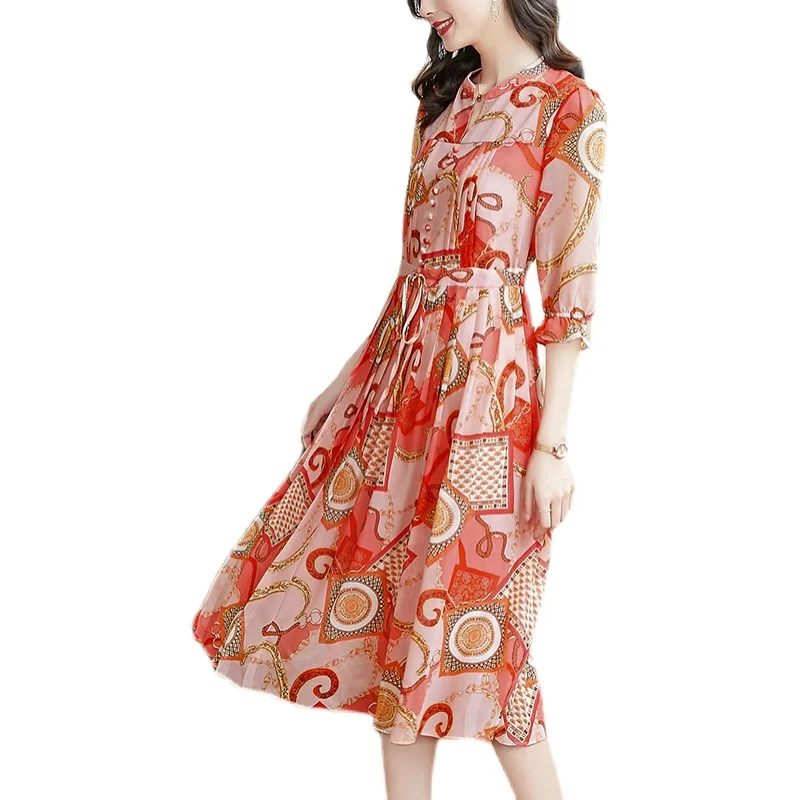 Women's Summer Dress Spring 2021 New Office Lady French Style Silk Floral Print Short Sleeve Chiffon High Waist Dresses
Women's Summer Dress Spring 2021 New Office Lady French Style Silk Floral Print Short Sleeve Chiffon High Waist Dresses