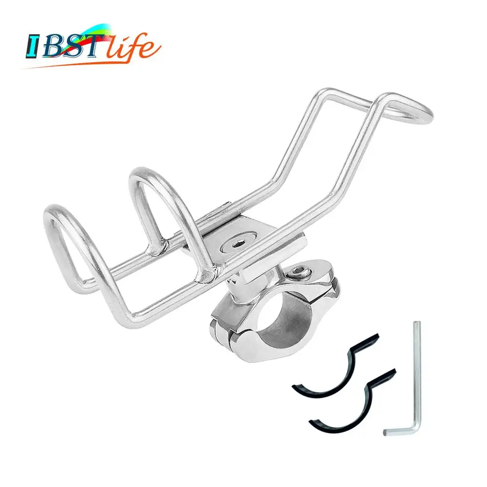 Marine Grade Stainless Steel 316 fishing rod rack holder pole bracket support clamp on rail mount 26 or 32mm boat Accessories 
Marine Grade Stainless Steel 316 fishing rod rack holder pole bracket support clamp on rail mount 26 or 32mm boat Accessories