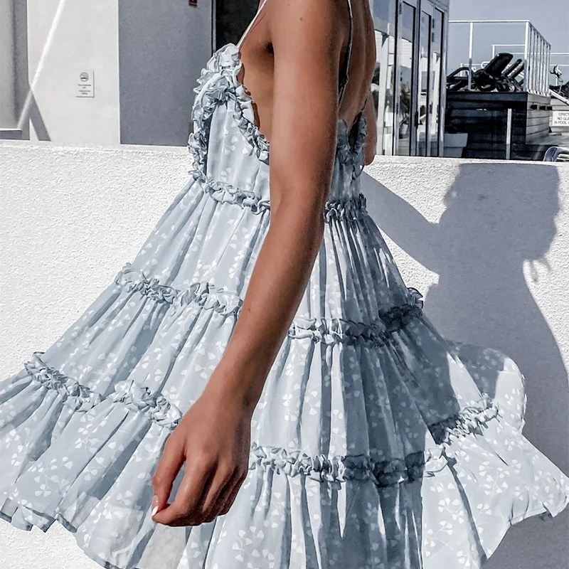 Summer Halter Strap V-neck Dress Female Print Pleated Bohemian Beach Style Dress
Summer Halter Strap V-neck Dress Female Print Pleated Bohemian Beach Style Dress