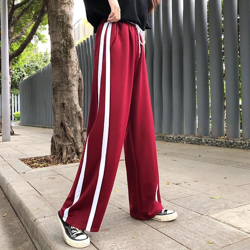 Spring Autumn Drawstring Sports Students Girl 2022 New Loose Straight Casual Mopping Pants High Waist Drape Wide Leg Pants Women
Spring Autumn Drawstring Sports Students Girl 2022 New Loose Straight Casual Mopping Pants High Waist Drape Wide Leg Pants Women