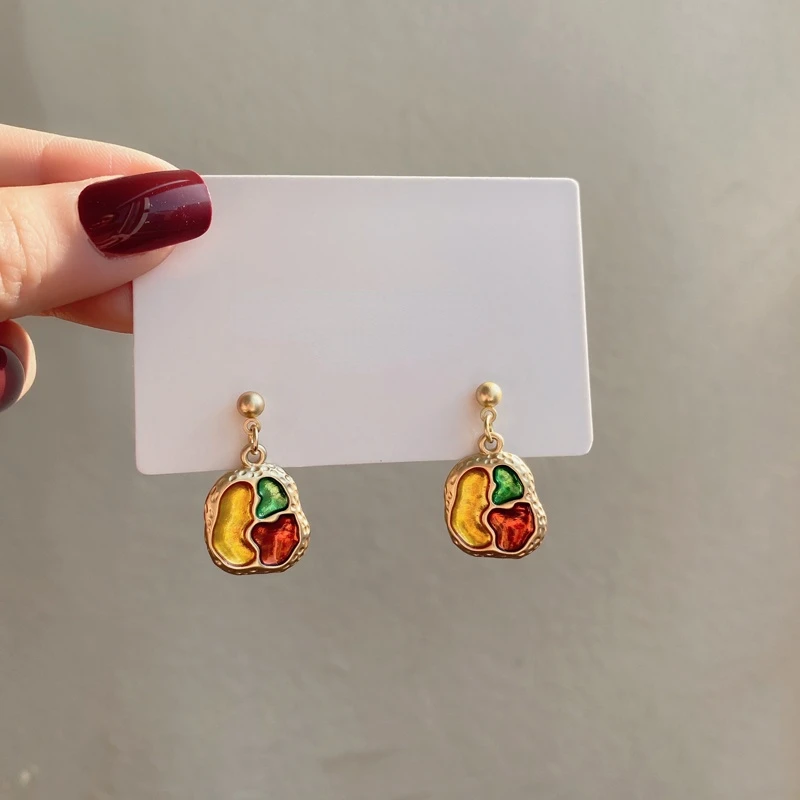 S925 needle Trendy Jewelry Yellow Green Red Enamel Earrings 2021 New Trend Geometric Golden Drop Earrings For Women Party Gifts
S925 needle Trendy Jewelry Yellow Green Red Enamel Earrings 2021 New Trend Geometric Golden Drop Earrings For Women Party Gifts
