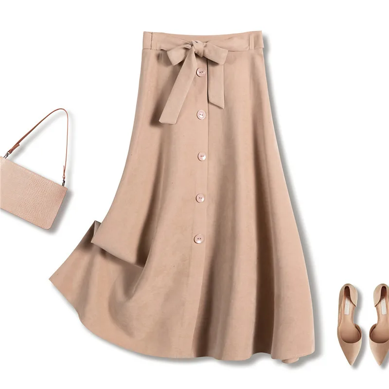 2021 autumn and winter new high-waist single-breasted Midi long vintage skirt for women Fashion casual bow tie large swing skirt
2021 autumn and winter new high-waist single-breasted Midi long vintage skirt for women Fashion casual bow tie large swing skirt