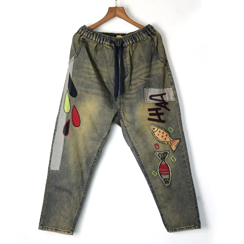 Factory Sale Vintage Loose Baggy Jeans Women Indie Folk Appliques Denim Plus Size jeans women
Factory Sale Vintage Loose Baggy Jeans Women Indie Folk Appliques Denim Plus Size jeans women