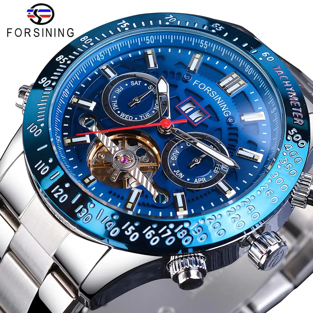 Forsining Mens Watches Mechanical Casual Man Watches Date Calendar Waterproof Blue Dial Stainless Steel Top Brand Fashion Clock
Forsining Mens Watches Mechanical Casual Man Watches Date Calendar Waterproof Blue Dial Stainless Steel Top Brand Fashion Clock