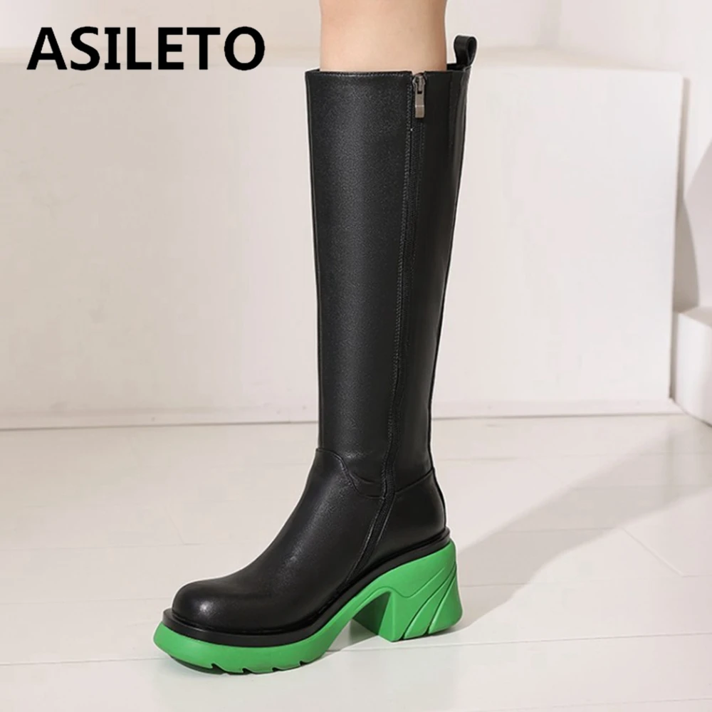 ASILETO 2021 New Autumn Winter Fashion Knee Boots Women genuine leather boats Handsome High quality Female Solid Round toe Hot
ASILETO 2021 New Autumn Winter Fashion Knee Boots Women genuine leather boats Handsome High quality Female Solid Round toe Hot