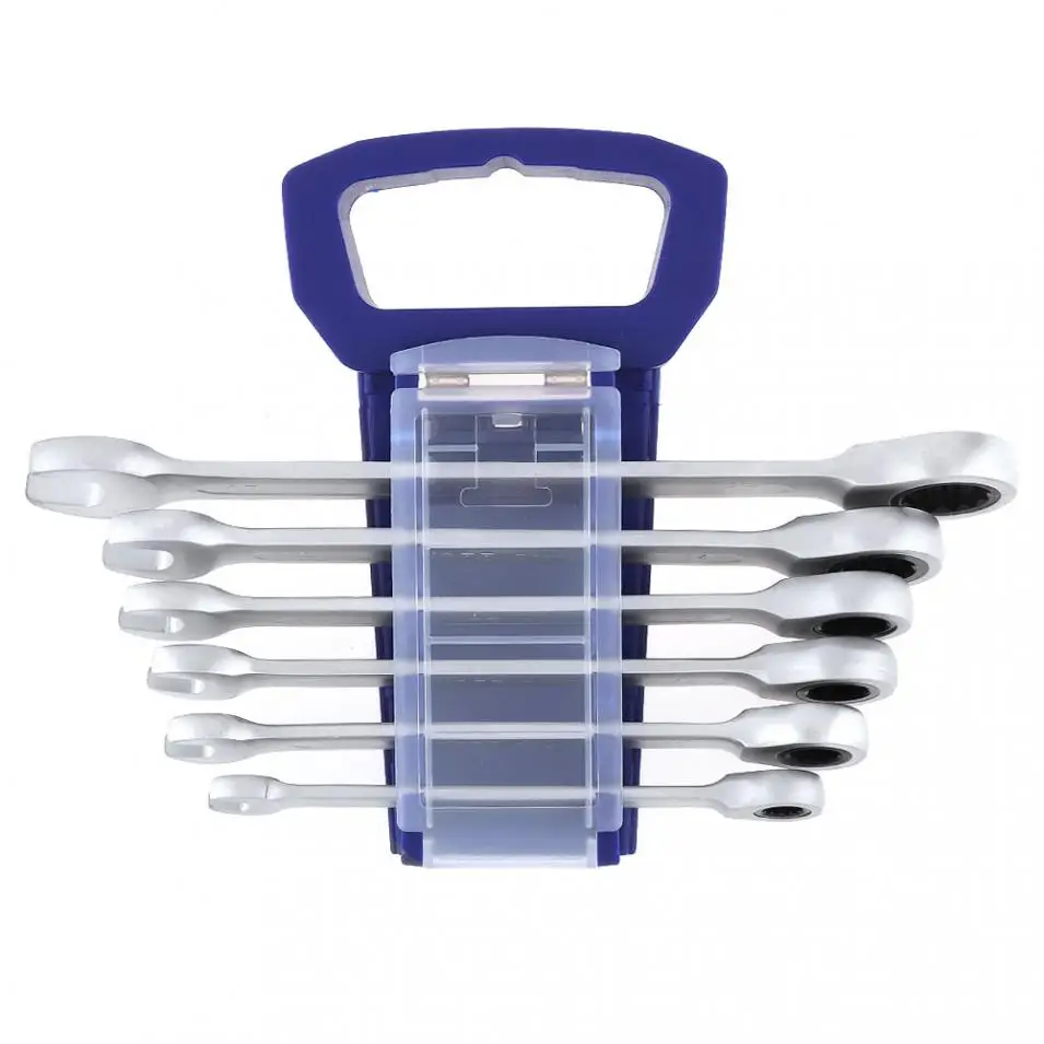 6pcs/set 8mm-17mm Professional Combination Spanner Set Reversible Ratchet Wrench Gear Ring Wrench Hand Tool
6pcs/set 8mm-17mm Professional Combination Spanner Set Reversible Ratchet Wrench Gear Ring Wrench Hand Tool