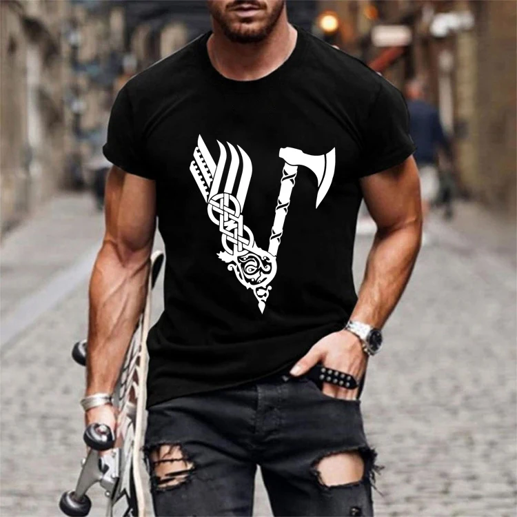 Hot Sale Summer Men Vikings Shirt Short Sleeve Oversize T-shirts for Male Fashion Casual Tops Tees Hip Hop Vikings Print Tshirt
Hot Sale Summer Men Vikings Shirt Short Sleeve Oversize T-shirts for Male Fashion Casual Tops Tees Hip Hop Vikings Print Tshirt