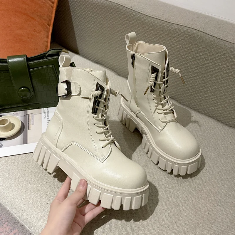 Thick-soled Martin Boots Women Fashion Round Ankle Boots 2021 Winter Comfortable Boots British Style Casual Lace-up Shoes Women
Thick-soled Martin Boots Women Fashion Round Ankle Boots 2021 Winter Comfortable Boots British Style Casual Lace-up Shoes Women
