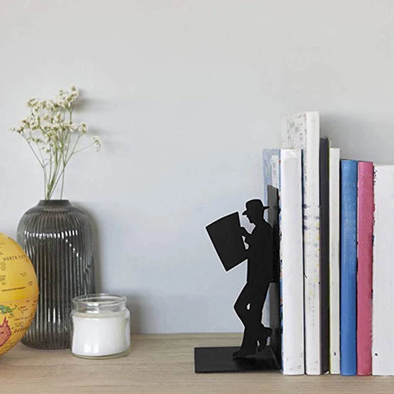 Simple Modern Decorative Book Ends Iron Art Black Metal Bookends for Collecting CD Albums Magazines Heavy Books K888
Simple Modern Decorative Book Ends Iron Art Black Metal Bookends for Collecting CD Albums Magazines Heavy Books K888
