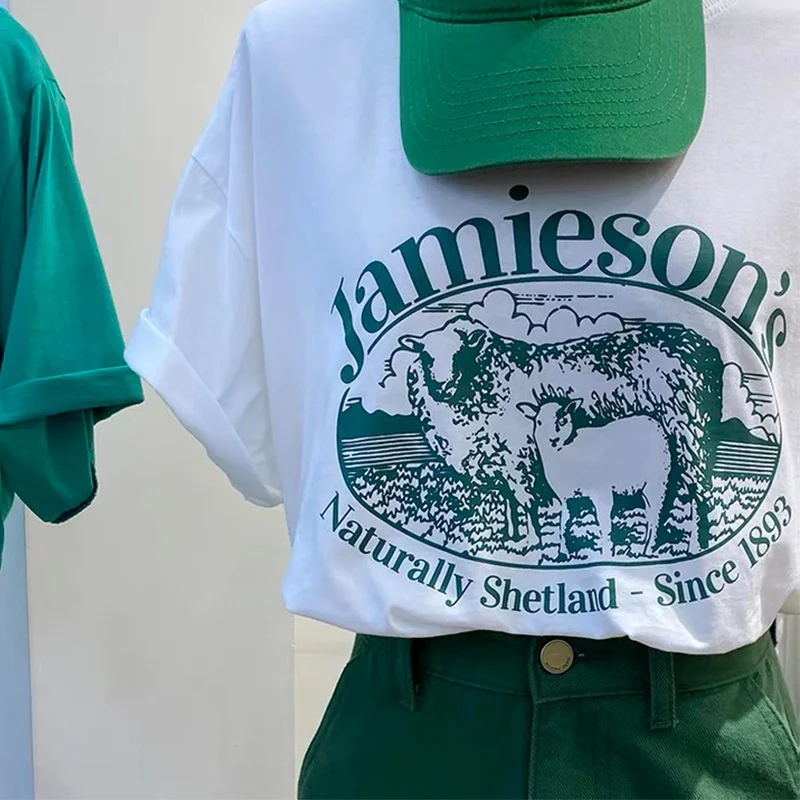 Summer Fashion Unisex Tshirt America Jamieson Sheeps Printed Vintage 80s 90s Tshirt White Cotton Short Sleeve
Summer Fashion Unisex Tshirt America Jamieson Sheeps Printed Vintage 80s 90s Tshirt White Cotton Short Sleeve