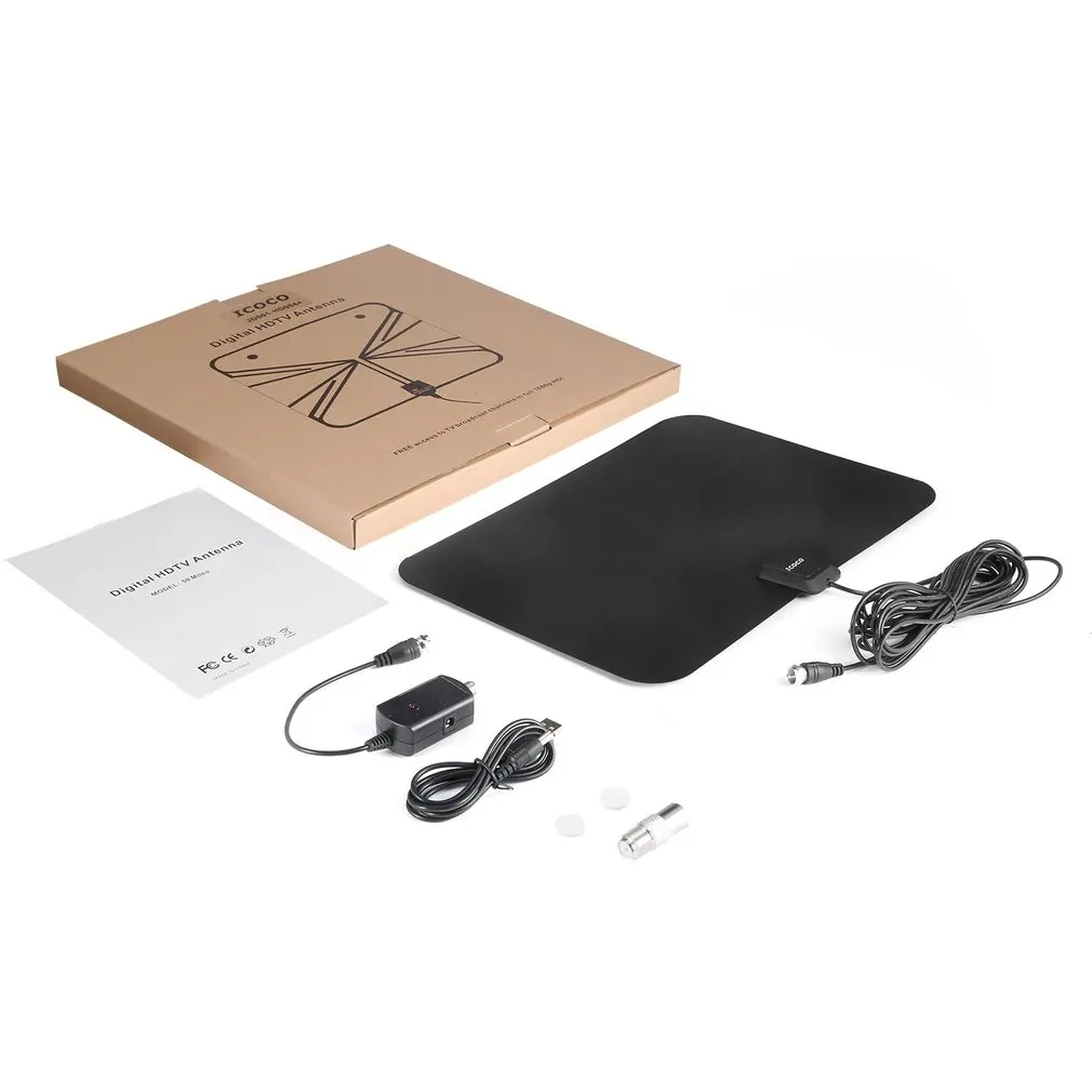 ICOCO Indoor Digital HDTV 50 Miles Long Range Amplified TV/FM Antenna with 16.5ft Cable Switch Connector for Better Reception
ICOCO Indoor Digital HDTV 50 Miles Long Range Amplified TV/FM Antenna with 16.5ft Cable Switch Connector for Better Reception