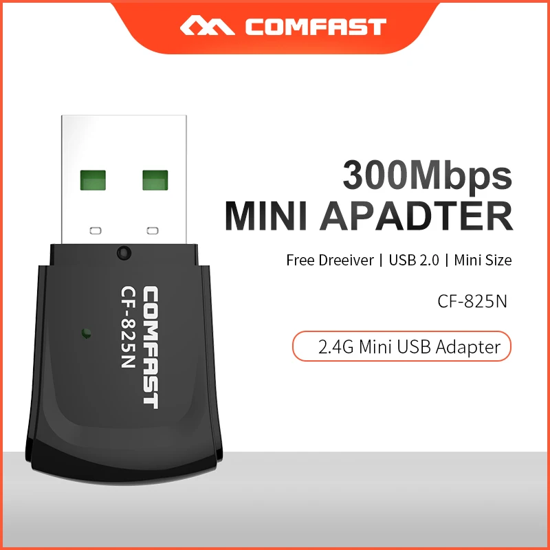 Фото COMFAST Бесплатный драйвер USB WI FI адаптер 300 Мбит/с 2 4 ГГц Ethernet прием WiFi и передачи CF 825N