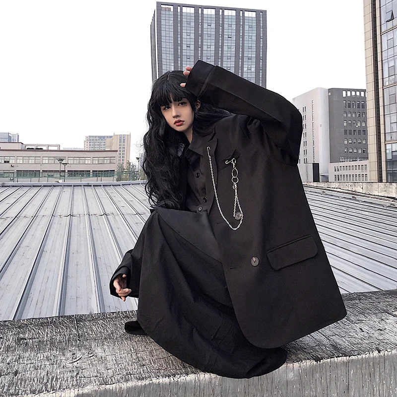 2020 Spring And Autumn Women Suits Dark Series Coat New Female Personality Graffiti Neutral Loose Black WY257
2020 Spring And Autumn Women Suits Dark Series Coat New Female Personality Graffiti Neutral Loose Black WY257