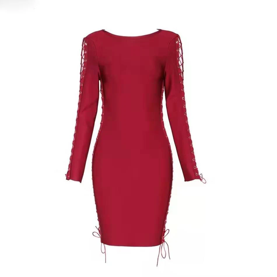 2021 Summer New Women'S Bandage Dress Sexy Round Neck Long Sleeve Hollow Celebrity Party Dress Vestidos Wholesale
2021 Summer New Women'S Bandage Dress Sexy Round Neck Long Sleeve Hollow Celebrity Party Dress Vestidos Wholesale