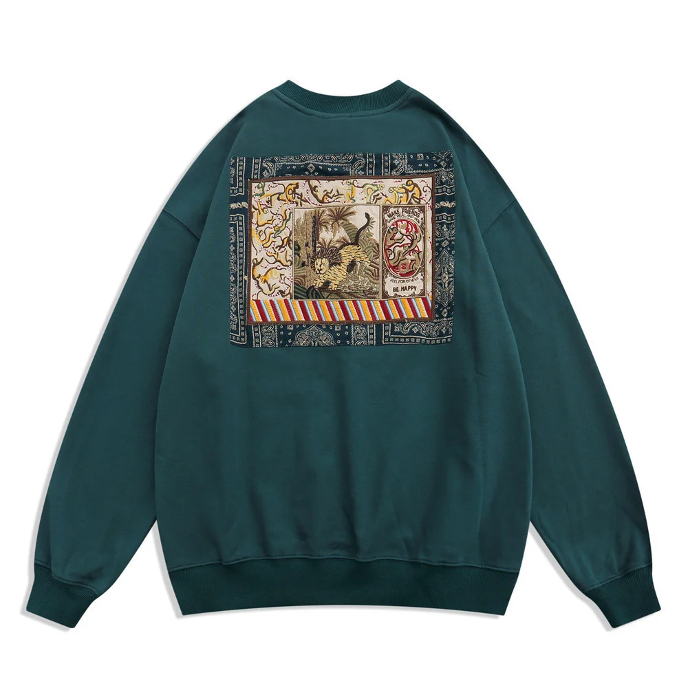 Cashew Nut Flower Pasted Cloth Embroidered Sweater Men's Ins Street Fashion Brand Loose Round Neck Hoodless Pullover
Cashew Nut Flower Pasted Cloth Embroidered Sweater Men's Ins Street Fashion Brand Loose Round Neck Hoodless Pullover