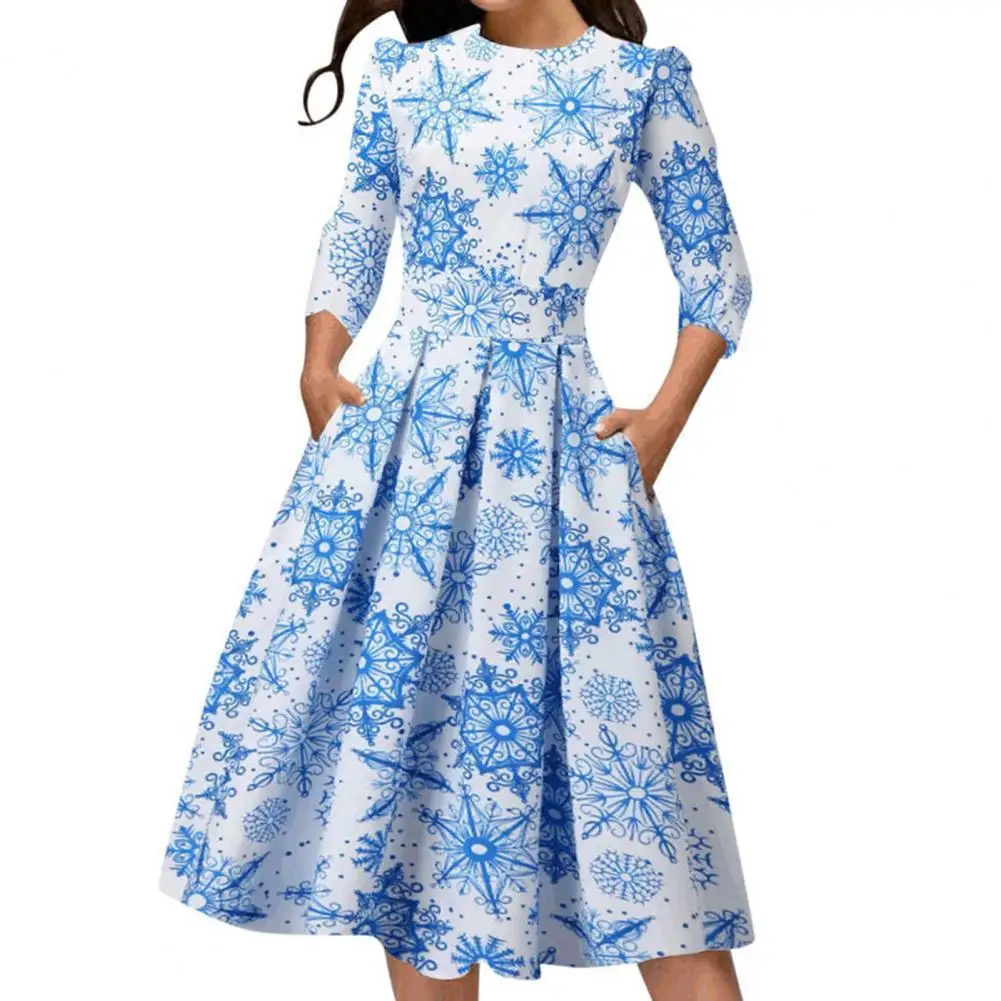 Винтажное осенне-зимнее рождественское платье средней длины с рукавом 3/4
Винтажное осенне-зимнее рождественское платье средней длины с рукавом 3/4