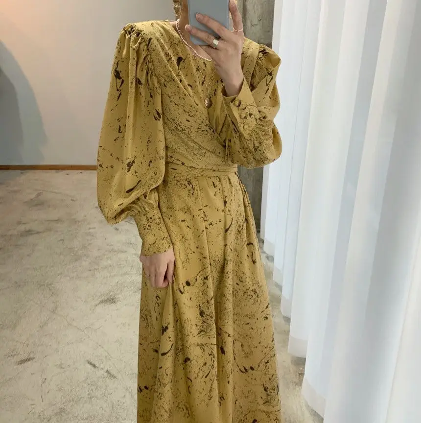 Women Vintage O Neck Printed Shirt Dresses Elegant Autumn Lantern Sleeve Slim Waist Female Dress Ladies Casual Loose Vestidos
Women Vintage O Neck Printed Shirt Dresses Elegant Autumn Lantern Sleeve Slim Waist Female Dress Ladies Casual Loose Vestidos