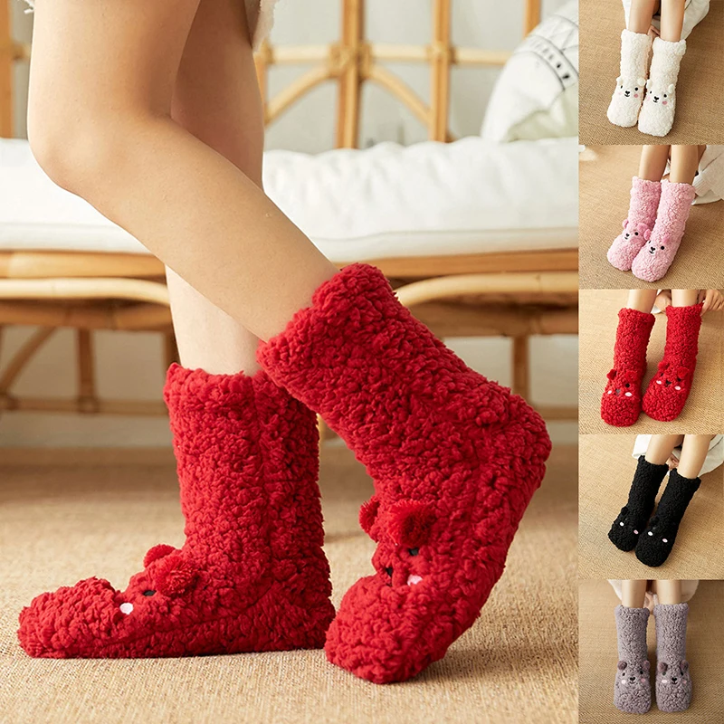 Girls Cute Casual Thick Warm Winter Antiskid Floor Socks Women Knitted Polyester Non-slip Thermal Indoor Bedroom Crew Sock
Girls Cute Casual Thick Warm Winter Antiskid Floor Socks Women Knitted Polyester Non-slip Thermal Indoor Bedroom Crew Sock