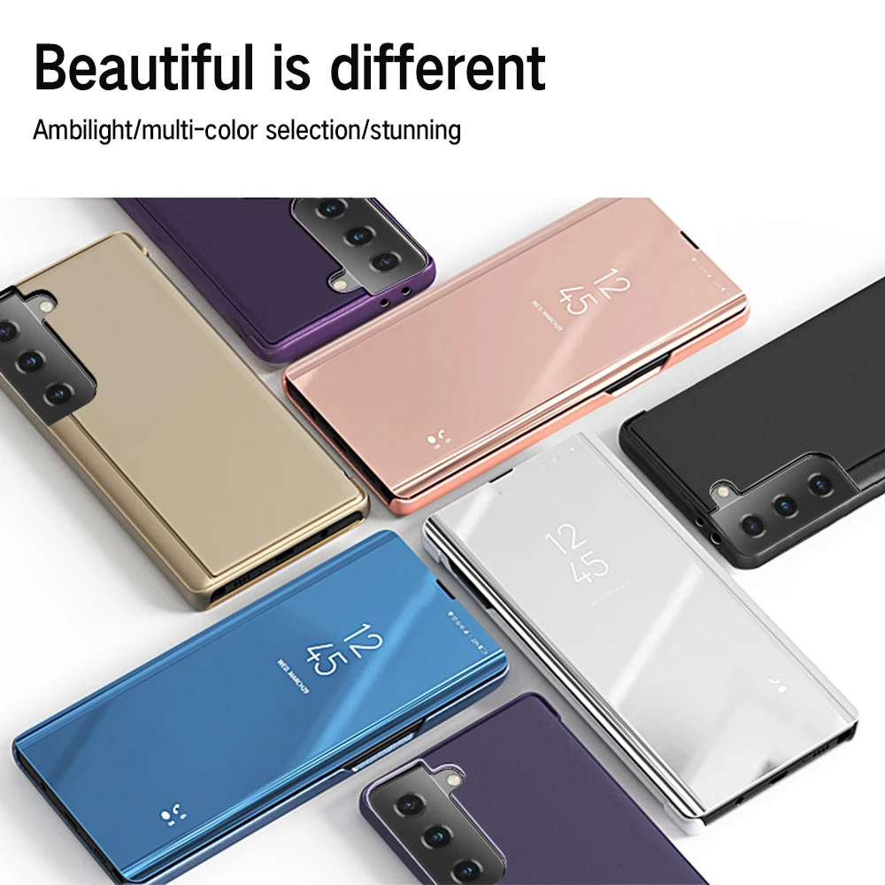 Mirror Vertical Protective Case For Samsung Galaxy S21 Plus S21 Ultra 5G Convenient for watching TV Anti-Drop Leather Shell
Mirror Vertical Protective Case For Samsung Galaxy S21 Plus S21 Ultra 5G Convenient for watching TV Anti-Drop Leather Shell