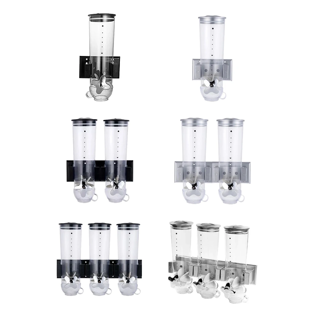 Wall Mounting Dry Food Dispenser Kitchen Storage for Cereal Oatmeal Grain Rice Snack Container dual Machine Countertop
Wall Mounting Dry Food Dispenser Kitchen Storage for Cereal Oatmeal Grain Rice Snack Container dual Machine Countertop