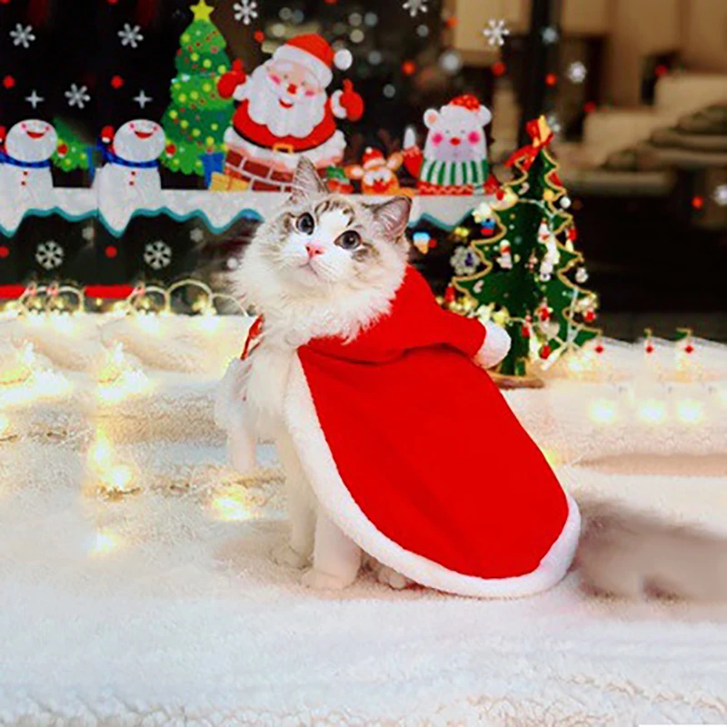 Christmas Pet Cat Costume Cute Winter Warm Dog Clothes Kitten Puppy Red Hat Cloak Party New Year Cosplay Clothing for Cats Dogs
Christmas Pet Cat Costume Cute Winter Warm Dog Clothes Kitten Puppy Red Hat Cloak Party New Year Cosplay Clothing for Cats Dogs