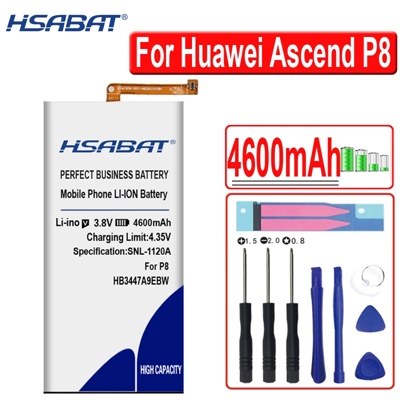 HSABAT 100% новый 4600mAh HB3447A9EBW Аккумулятор для Huawei Ascend P8|battery for huawei|battery for3300mah battery |