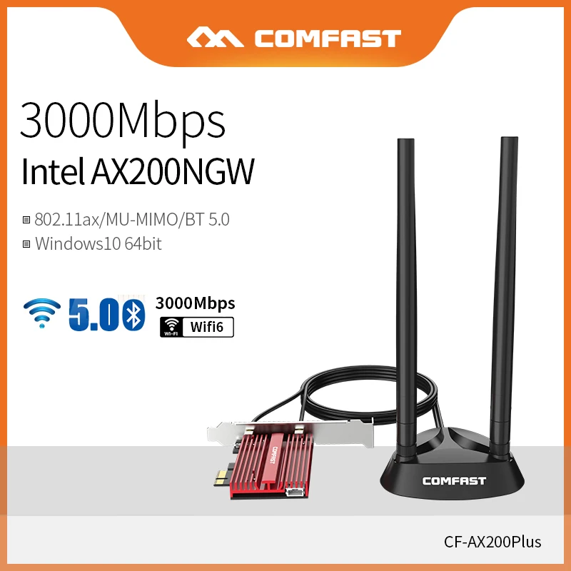 Настольный Wi Fi 6 PCI E Беспроводной Адаптер 2 4 г/5 ГГц 802.11ac/ax Bluetooth 5 1 AX200NGW карты для Intel