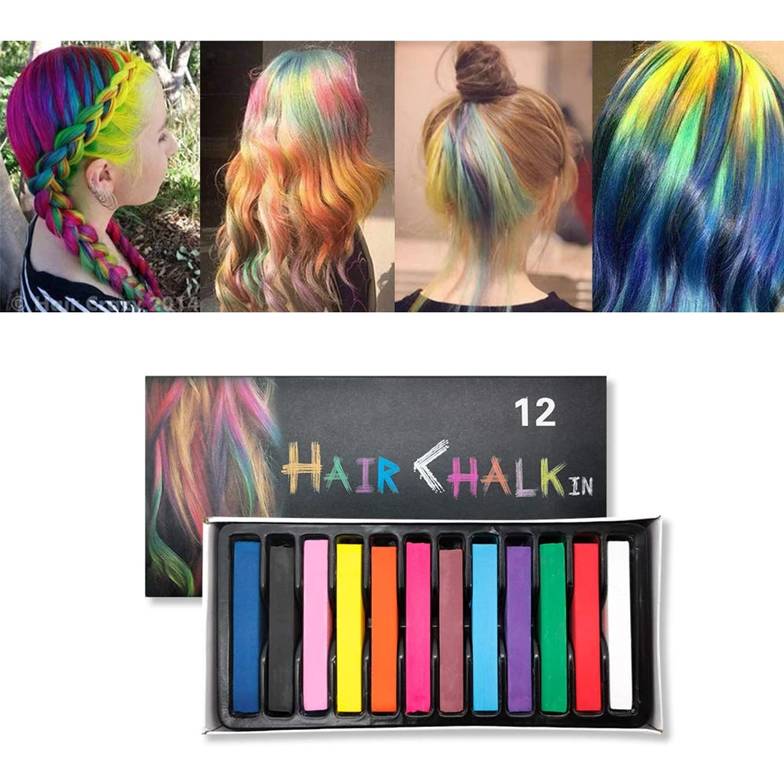 12pcs Hair Dye Powder Paint Hair Color Chalks Pastel Colorful Temporary Hair Color Dye Styling Tools Women Beauty Tool
12pcs Hair Dye Powder Paint Hair Color Chalks Pastel Colorful Temporary Hair Color Dye Styling Tools Women Beauty Tool
