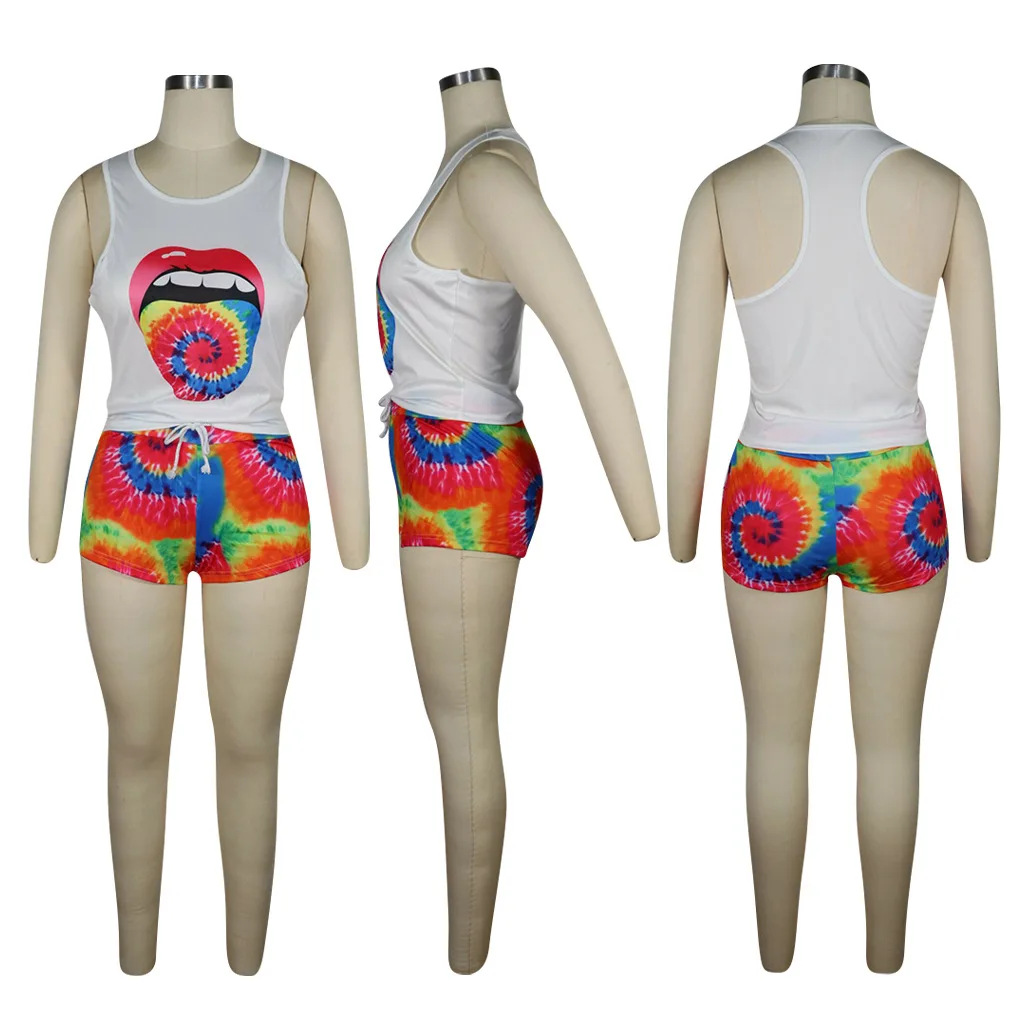 6 Color Tie-dye Print Sleepwear Two Piece Set Women Vest Crop Tops + BiKer Shorts Summer Sexy 2 Piece Set Clothes
6 Color Tie-dye Print Sleepwear Two Piece Set Women Vest Crop Tops + BiKer Shorts Summer Sexy 2 Piece Set Clothes