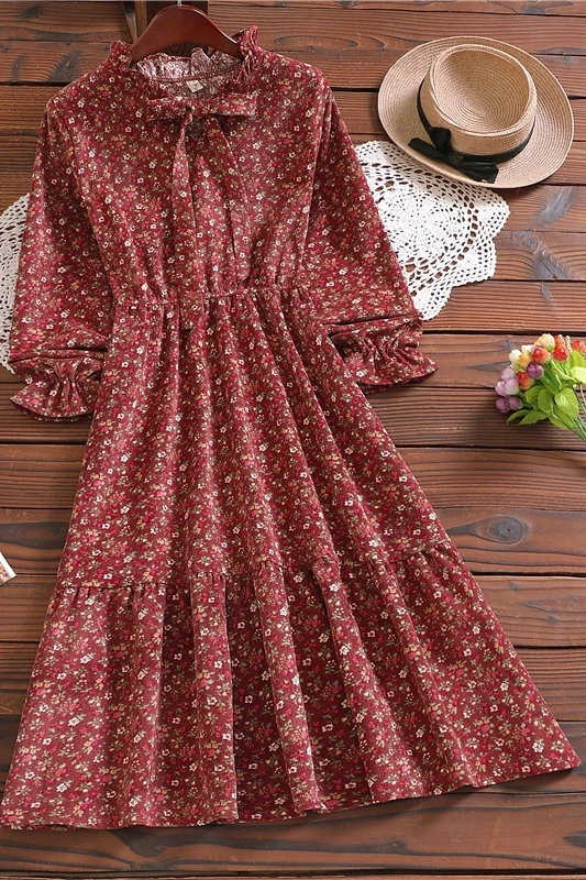 Mori Girl Small Fresh Sweet Floral Skirt Autumn Winter New Corduroy Waist Thin Mid-Length Base Dress
Mori Girl Small Fresh Sweet Floral Skirt Autumn Winter New Corduroy Waist Thin Mid-Length Base Dress