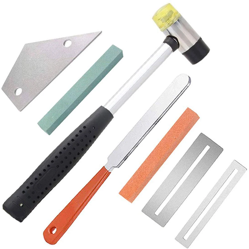7 PcsGuitar Luthier Tool Kit Include Fret Rubber Hammer, Guitar Fret Crowning File, Fret Rocker Leveling Fingerboard Guards
7 PcsGuitar Luthier Tool Kit Include Fret Rubber Hammer, Guitar Fret Crowning File, Fret Rocker Leveling Fingerboard Guards