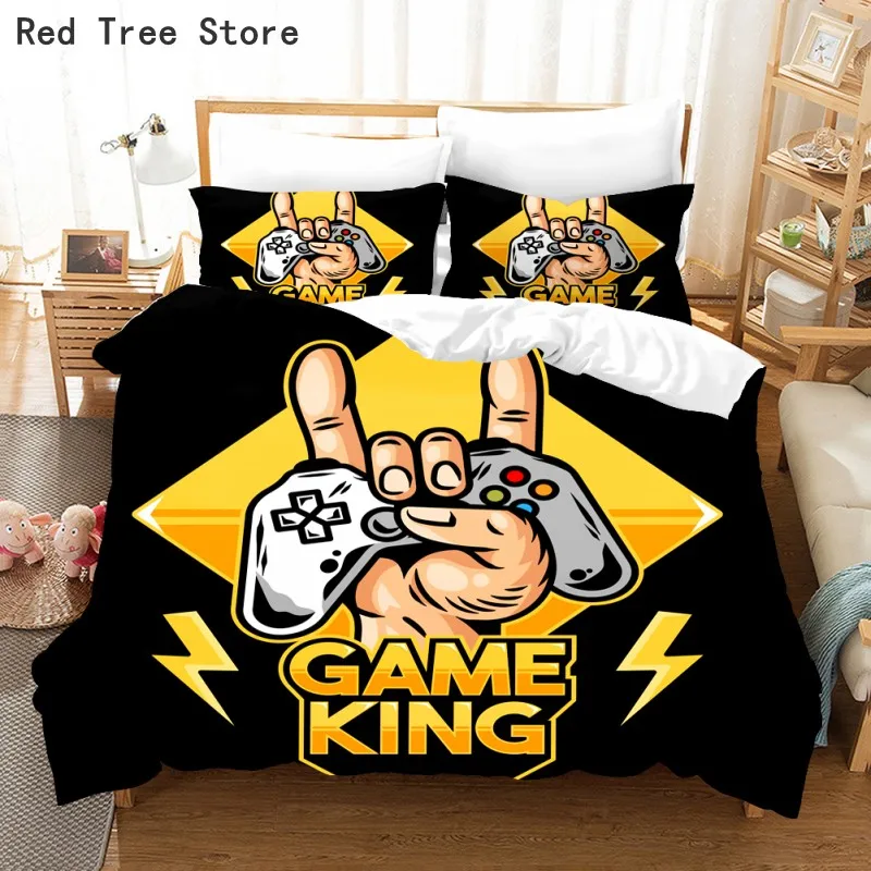 Game King Gamepad Printed Bedding Set Modern Gamer Duvet Cover with Pillowcase Kids Boy Gift Black Bed Linen Soft Bedroom Decor
Game King Gamepad Printed Bedding Set Modern Gamer Duvet Cover with Pillowcase Kids Boy Gift Black Bed Linen Soft Bedroom Decor
