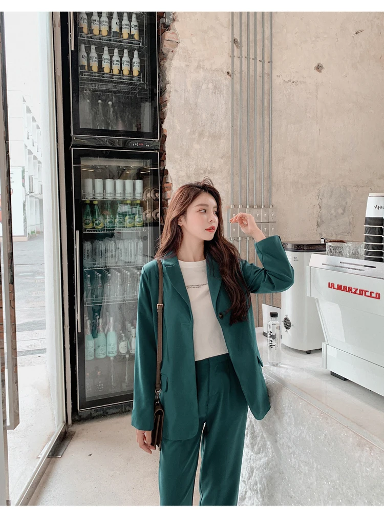 Spring Autumn Women's Office Suit Two-Piece Pantsuit Elegant Blazer Girly Female Set Casual Loose Pants Jacket Work Clothes
Spring Autumn Women's Office Suit Two-Piece Pantsuit Elegant Blazer Girly Female Set Casual Loose Pants Jacket Work Clothes
