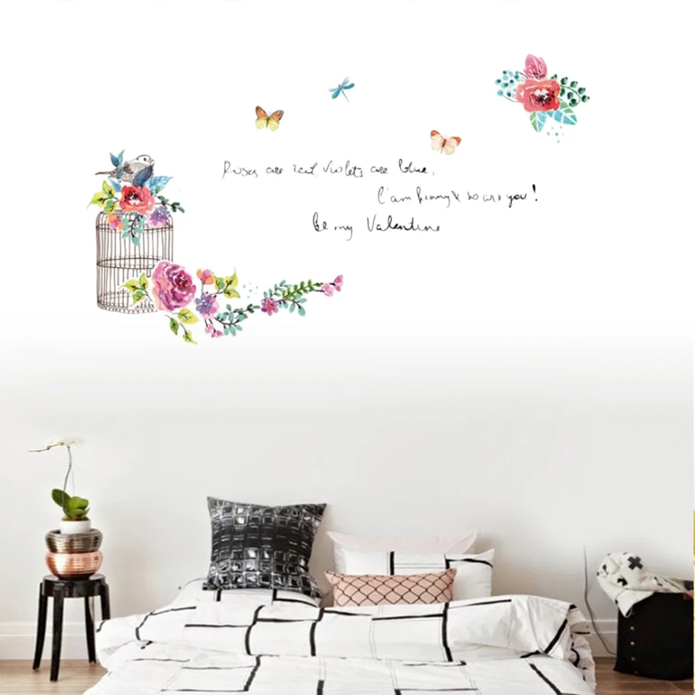 English Flower Garden Birdcage Wall Sticker Vinyl Wall Stickers For Kids Rooms Living Room Sofa Background Decorations Stickers
English Flower Garden Birdcage Wall Sticker Vinyl Wall Stickers For Kids Rooms Living Room Sofa Background Decorations Stickers
