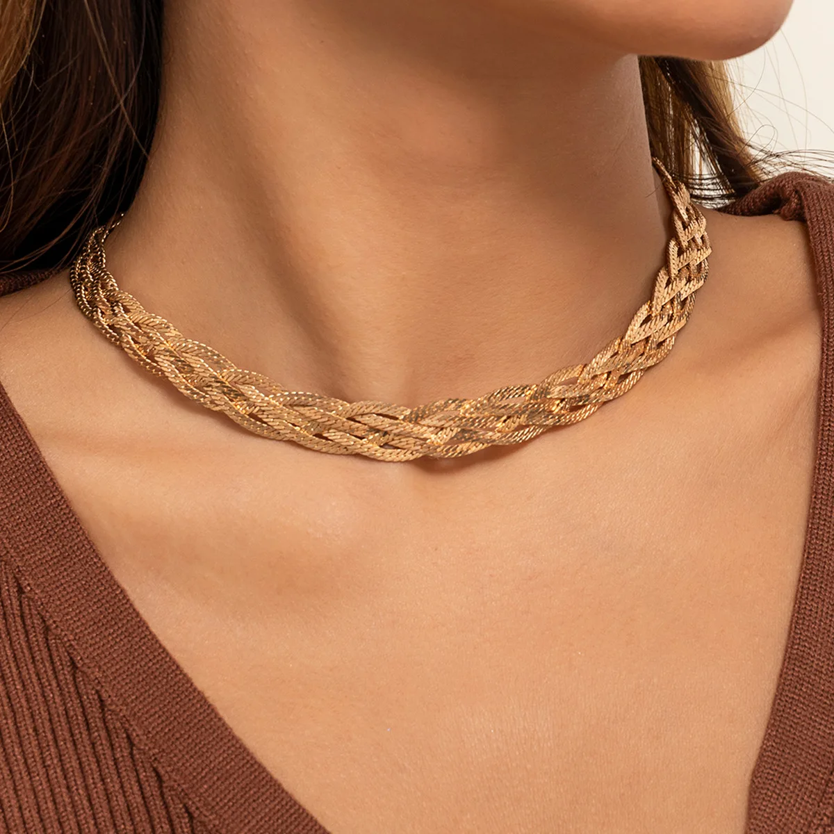 Gold Chains Wide Twist Braided Choker Necklace Jewelry for Women Female Punk Short Clavicle Necklace Gold Jewelry
Gold Chains Wide Twist Braided Choker Necklace Jewelry for Women Female Punk Short Clavicle Necklace Gold Jewelry